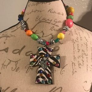 ✅ZEBRA CROSS STATEMENT NECKLACE✅